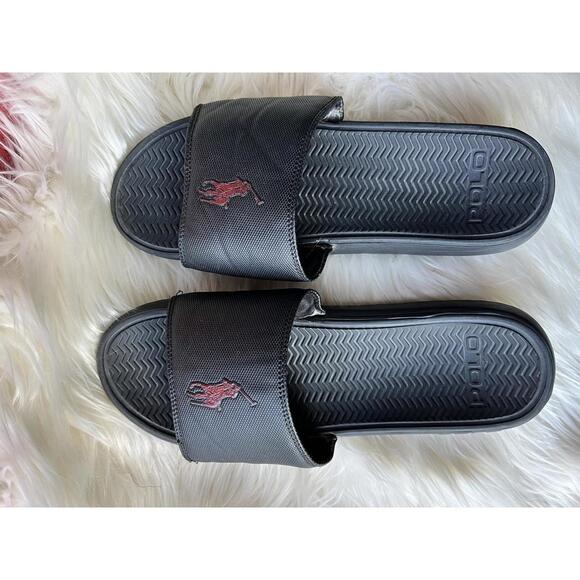 Polo Rodwell Black Slide Sandals - Size 12D - Picture 1 of 3